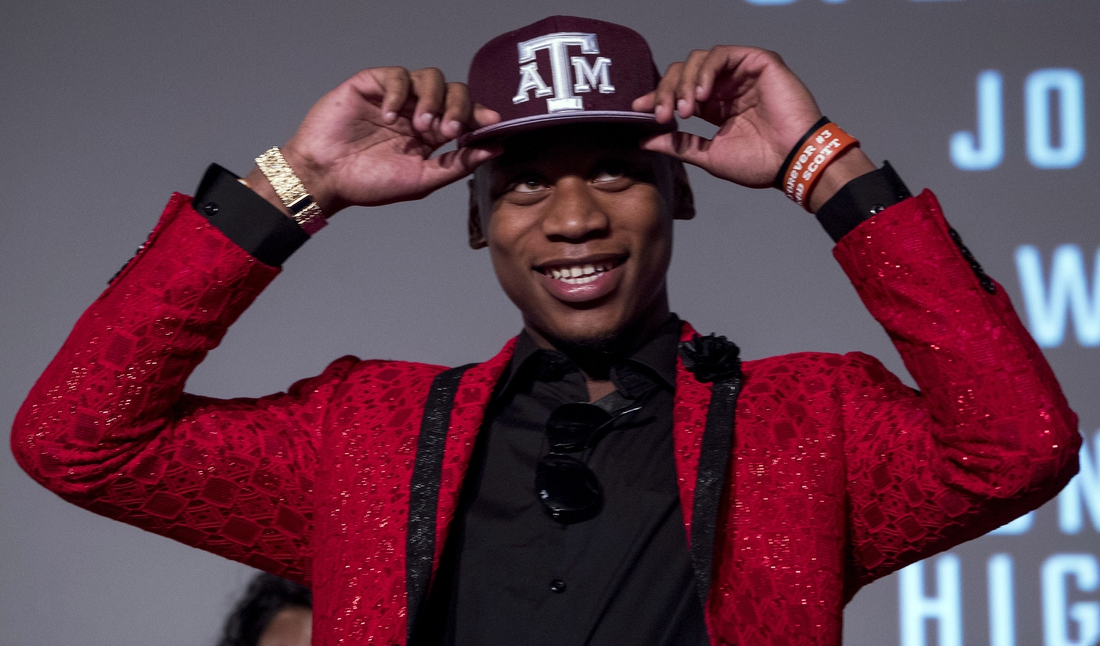 Feb. 7, 2018; Montgomery, AL, USA; James Foster announces that he is attending Texas A&M during the signing day ceremony at Lanier High School  on National Signing Day. Mandatory Credity: Mickey Welsh /Montgomery Advertiser via USA TODAY NETWORK