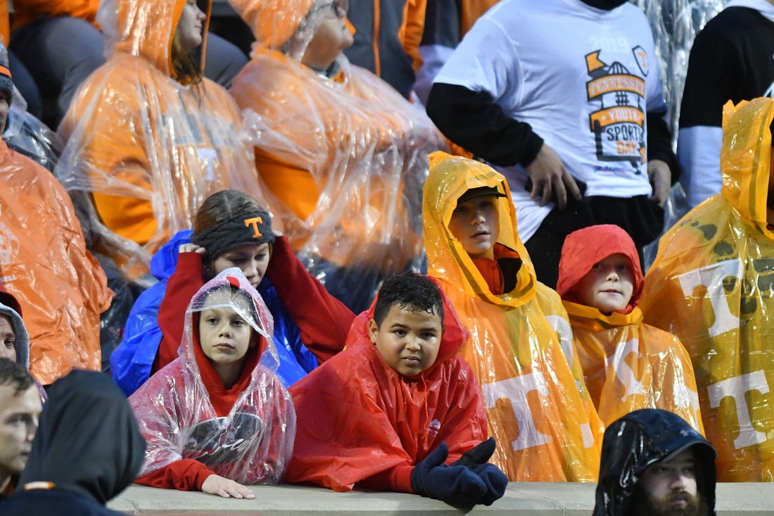 Nov 30, 2019; Knoxville, TN, USA; Tennessee Volunteers fans look on from the stands during the first half against the Vanderbilt Commodores at Neyland Stadium. Mandatory Credit: Randy Sartin-USA TODAY Sports
