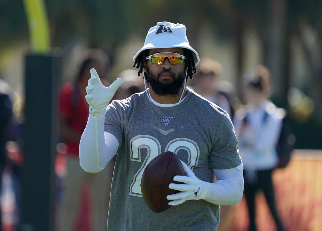 Jan 25, 2020; Kissimmee, Florida, USA; Baltimore Ravens safety Earl Thomas (29) during AFC Practice at ESPN Wide World of Sports. Mandatory Credit: Kirby Lee-USA TODAY Sports