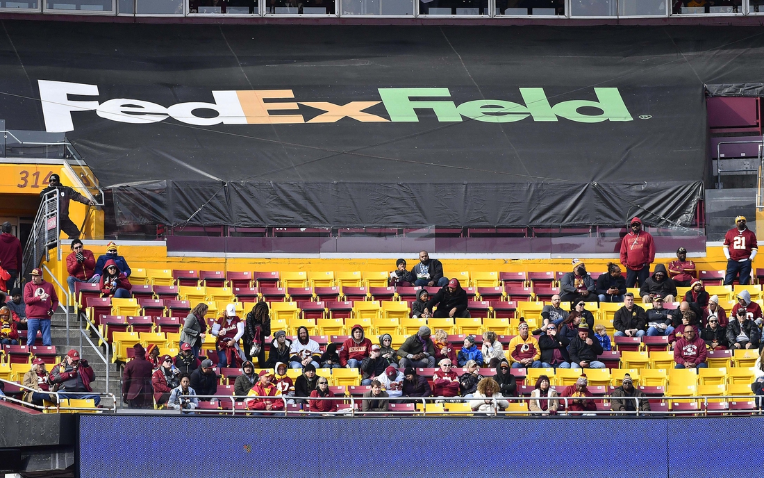 Nov 18, 2018; Landover, MD, USA; Empty club level seats are seen during the first half of a game between the Washington Redskins and the Houston Texans at FedEx Field. Mandatory Credit: Brad Mills-USA TODAY Sports