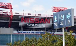 Oct 4, 2020; Nashville, Tennessee, USA;  COVID-19 signs are posted in the parking lot of Nissan Stadium. The Tennessee Titans game against the Pittsburgh Steelers game was rescheduled for October 25 at Nissan Stadium. Mandatory Credit: Christopher Hanewinckel-USA TODAY Sports