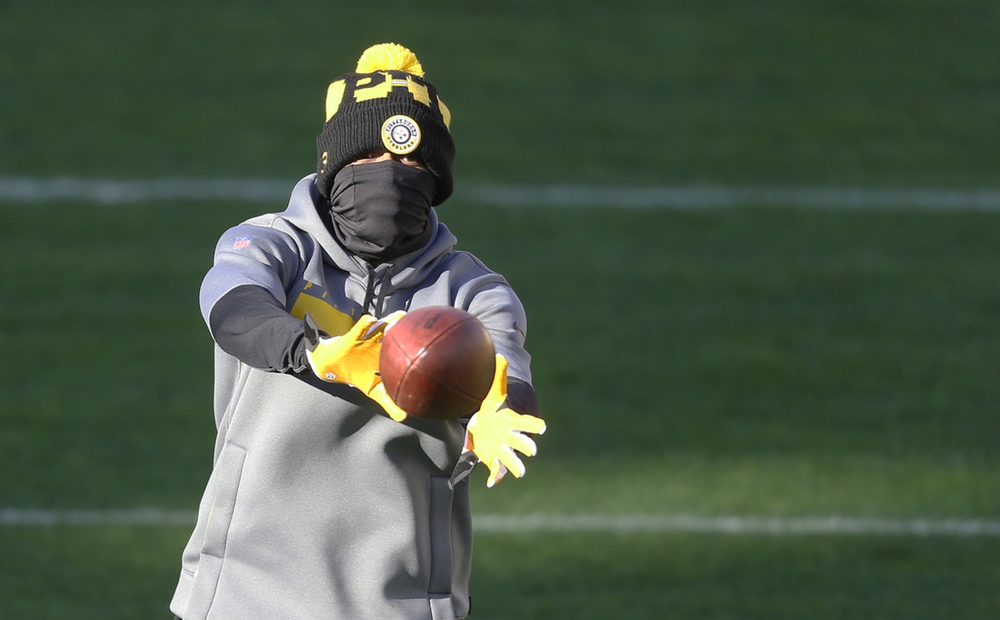 Dec 2, 2020; Pittsburgh, Pennsylvania, USA;  Pittsburgh Steelers cornerback Joe Haden (23) warms up before playing the Baltimore Ravens at Heinz Field. The Steelers won 19-14. Mandatory Credit: Charles LeClaire-USA TODAY Sports