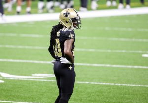 Sep 27, 2020; New Orleans, Louisiana, USA; New Orleans Saints cornerback Janoris Jenkins (20) against the Green Bay Packers during the second quarter at the Mercedes-Benz Superdome. Mandatory Credit: Derick E. Hingle-USA TODAY Sports