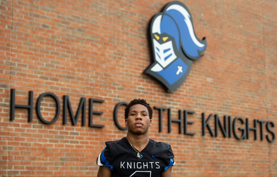 Catholic's TJ Dudley poses for a portrait at Montgomery Catholic High School in Montgomery, Ala., on Monday, June 8, 2020.