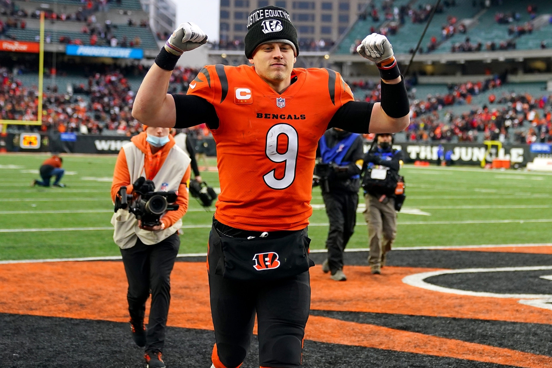 Joe Burrow celebrates the Bengals' win over the Chiefs.

Syndication The Enquirer