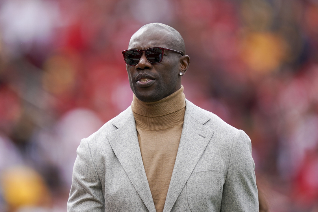 September 22, 2019; Santa Clara, CA, USA; San Francisco 49ers former player Terrell Owens before the game against the Pittsburgh Steelers at Levi's Stadium. Mandatory Credit: Kyle Terada-USA TODAY Sports